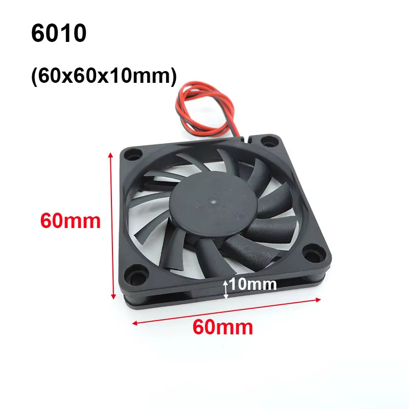 4010 12025 8010 30Mm Dc 5V 12V 24V Cooling Fan Brushless Motor Case Quiet 40MM 50MM 60MM 70MM 80MM 90MM 120MM for 3D Print 2PIN
