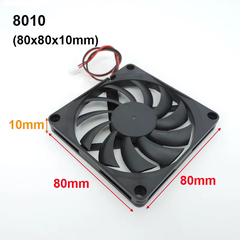 4010 12025 8010 30Mm Dc 5V 12V 24V Cooling Fan Brushless Motor Case Quiet 40MM 50MM 60MM 70MM 80MM 90MM 120MM for 3D Print 2PIN
