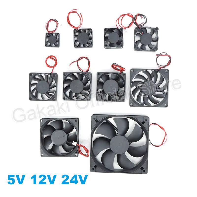 4010 12025 8010 30Mm Dc 5V 12V 24V Cooling Fan Brushless Motor Case Quiet 40MM 50MM 60MM 70MM 80MM 90MM 120MM for 3D Print 2PIN